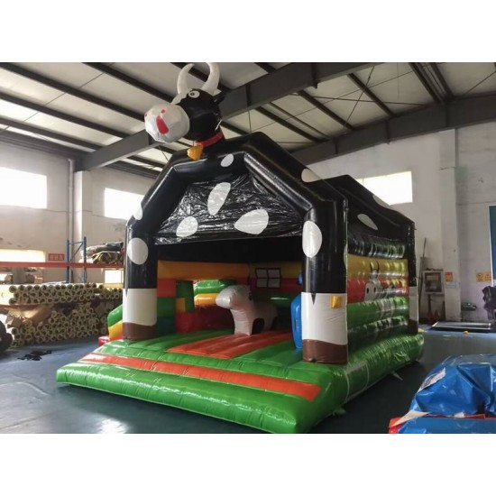 Cow Inflatable Bouncy Castle With Slide